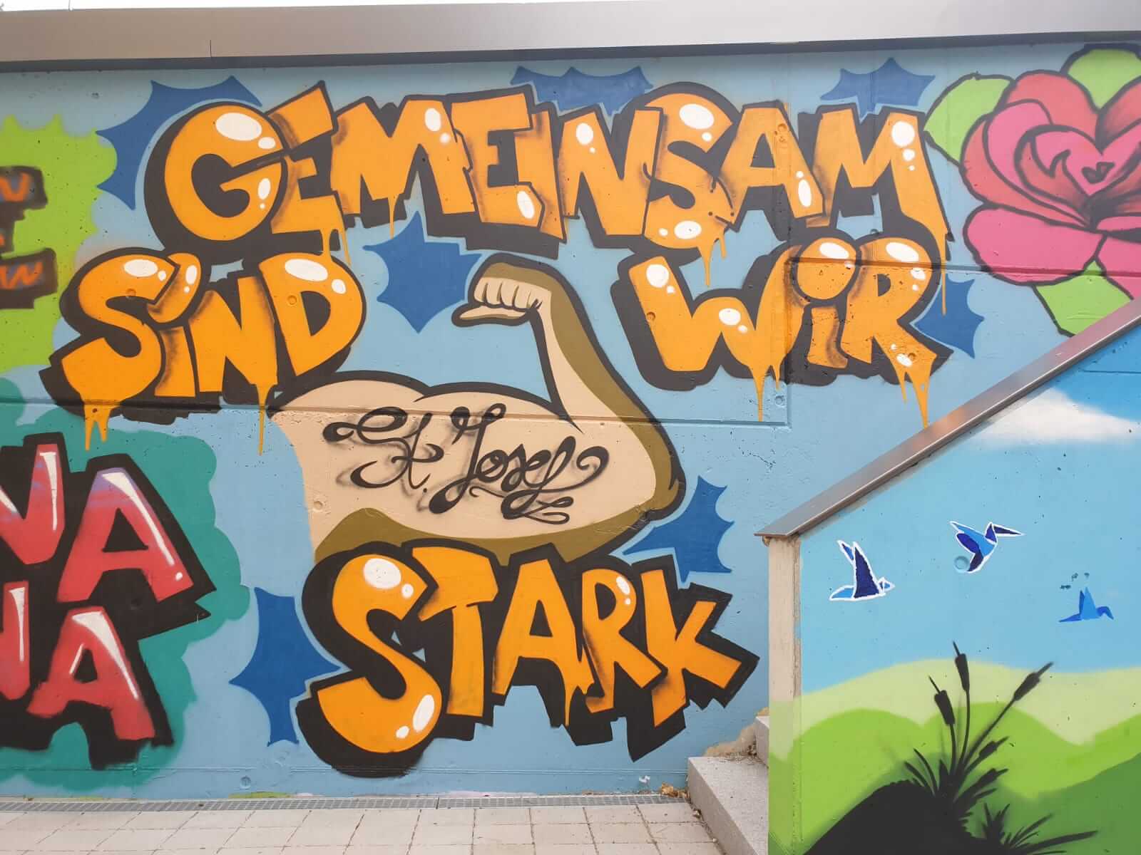 Kinderheim St. Josef Passau-Neureut beim Graffiti Workshop mit Fabian Edenharder
